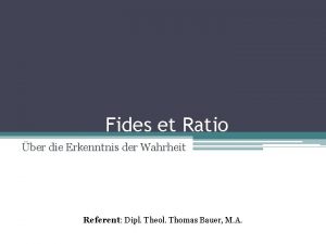 Fides et Ratio ber die Erkenntnis der Wahrheit