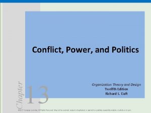 Power and politics organization theory