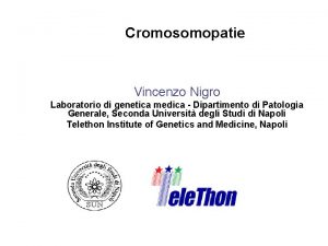 Cromosomopatie Vincenzo Nigro Laboratorio di genetica medica Dipartimento