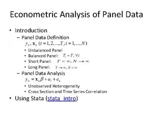 Panel analysis Panel analysis