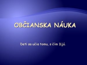 Obcianska nauka Obcianska nauka