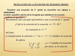 Concepto de ecuacion de segundo grado