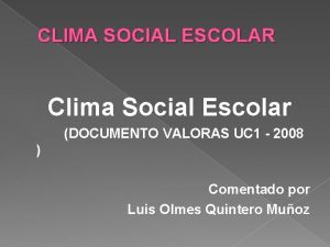 Que es el clima social escolar