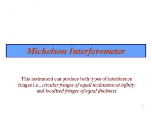 Types of fringes in michelson interferometer