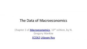The Data of Macroeconomics Chapter 2 of Macroeconomics