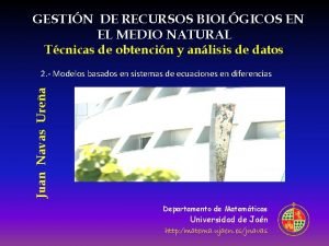 GESTIN DE RECURSOS BIOLGICOS EN EL MEDIO NATURAL