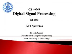 Digital signal processing Digital signal processing