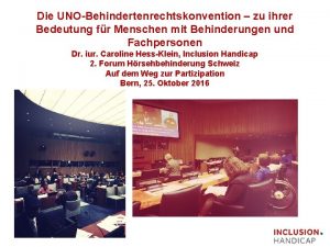 Die UNO Behindertenrechtskonvention zu ihrer Bedeutung fr Menschen