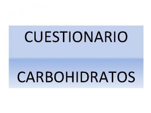 Tipo de carbohidratos