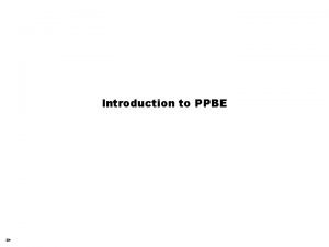 What is ppbe