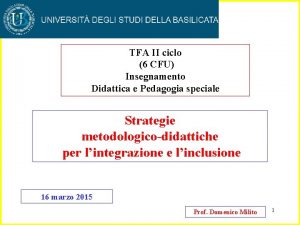 TFA II ciclo 6 CFU Insegnamento Didattica e