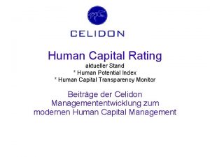 Human potential index Human potential index