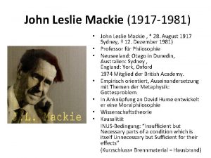 John leslie mackie