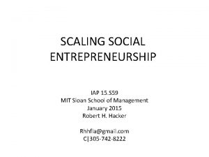 Mit social entrepreneurship