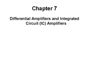 Emitter coupled differential amplifier