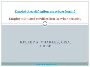 Emploi et certification en cyberscurit Employment and certification