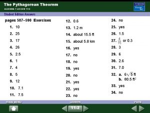 Practice 11-2 the pythagorean theorem answer key