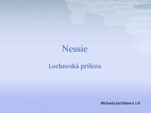 Nessie Lochnesk prera Michaela Juriinov 1 B Zkladn