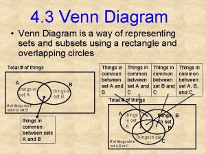 4 3 Venn Diagram Venn Diagram is a