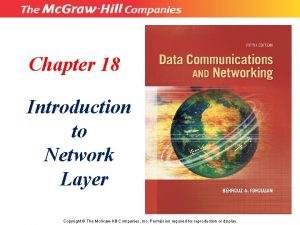 Introduction to network layer
