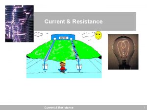 Current Resistance 1 Electric current So far we