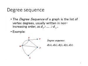 Degree of sequence