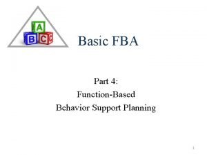 Basic FBA Part 4 FunctionBased Behavior Support Planning