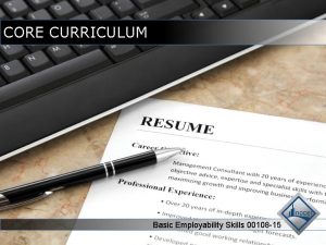 Basic employability skills trade terms