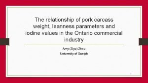 The relationship of pork carcass weight leanness parameters