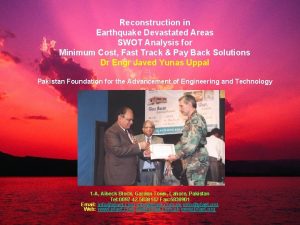 Reconstruction in Earthquake Devastated Areas SWOT Analysis for