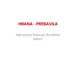 Prebavna pot hrane