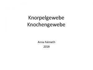 Knorpelgewebe Knochengewebe Anna Nmeth 2018 Knorpelgewebe Sttzgewebe hohe