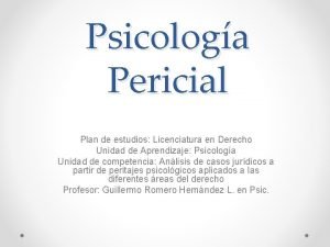 Psicologa Pericial Plan de estudios Licenciatura en Derecho