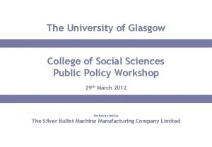 College of social sciences glasgow