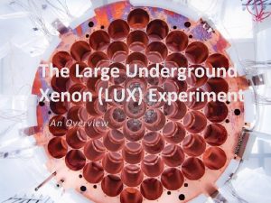 The Large Underground Xenon LUX Experiment An Overview
