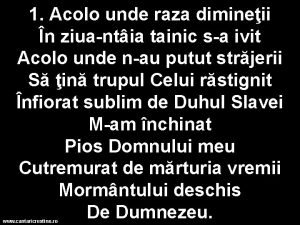 Acolo unde raza diminetii Acolo unde raza diminetii