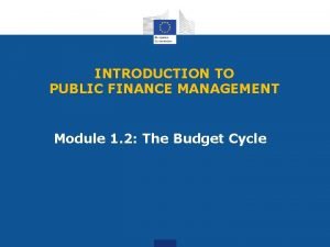 Public finance modules