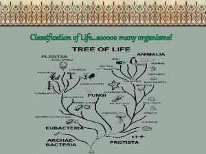 Classification of Lifesooooo many organisms Why Classify So