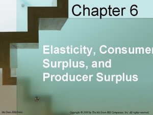 Chapter 6 Elasticity Consumer Surplus and Producer Surplus