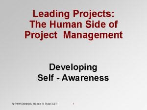 Leading Projects The Human Side of Project Management