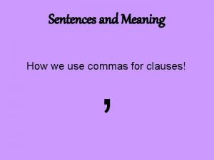 Commas meaning