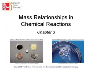 Mass relationships in chemical reactions
