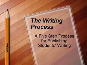 The Writing Process A Five Step Process for