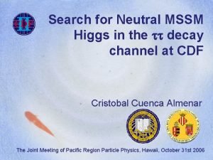 Search for Neutral MSSM Higgs in the decay