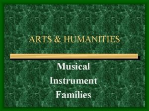 ARTS HUMANITIES Musical Instrument Families Timbre a k