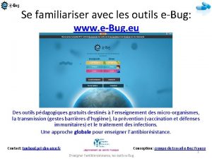 Se familiariser avec les outils eBug www eBug