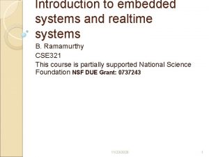 Introduction to embedded systems and realtime systems B