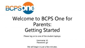 Bcps one parent login