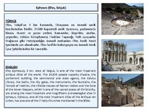 Ephesos Efes Seluk TRKE Efes Selkun 3 km
