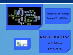 Rsolutions et rponses preuve n 3 CM 26me